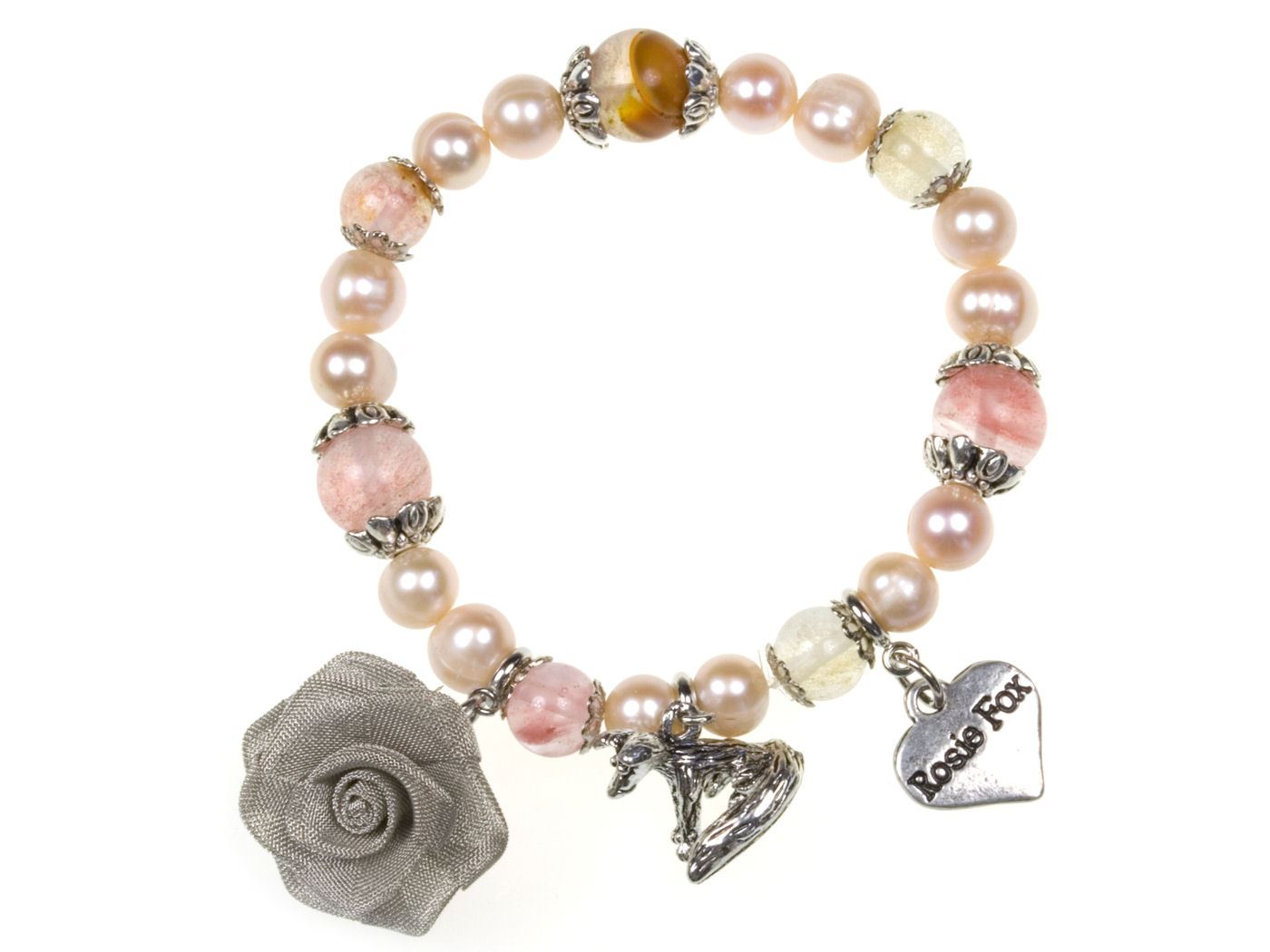 Pink Pearl Charm Bracelet