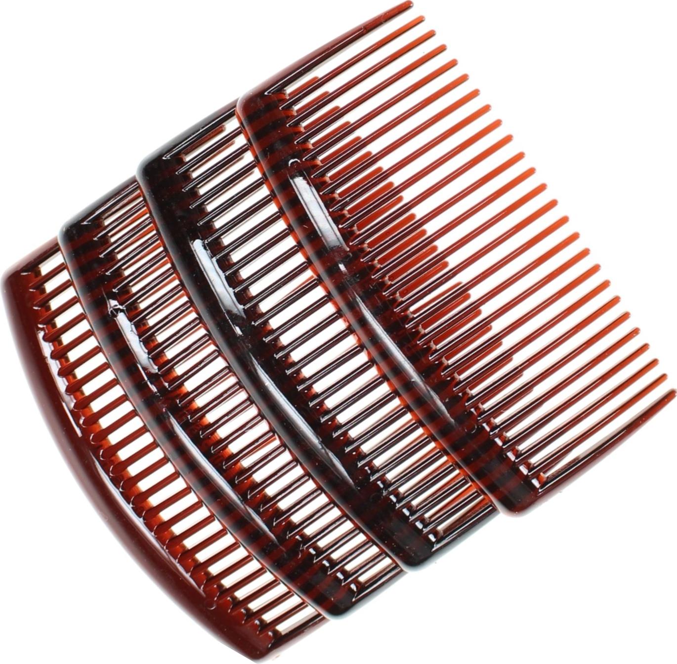 8 Pack 9cm Tort Brown Plain Side Hair Combs Slides Grips