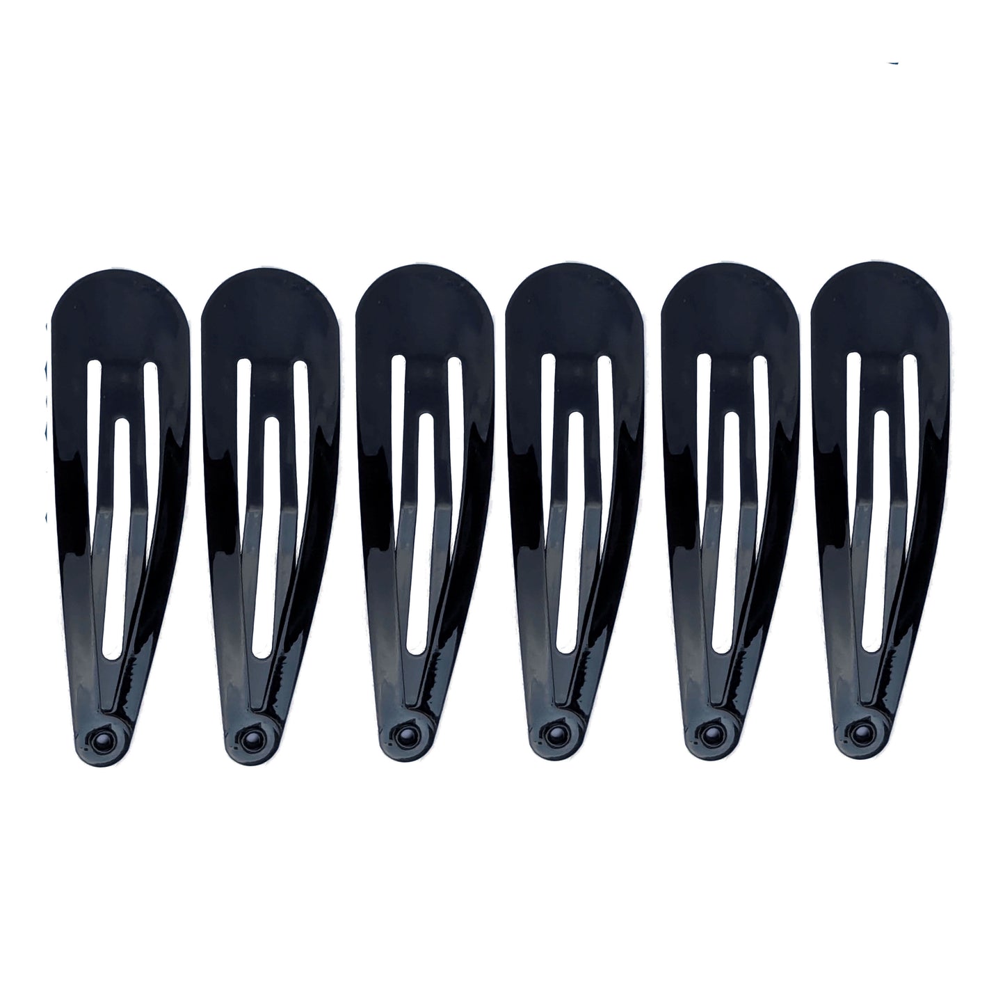 5cm Plain Black Painted Sleepies Snap Clips Hair Clips Slides School Work