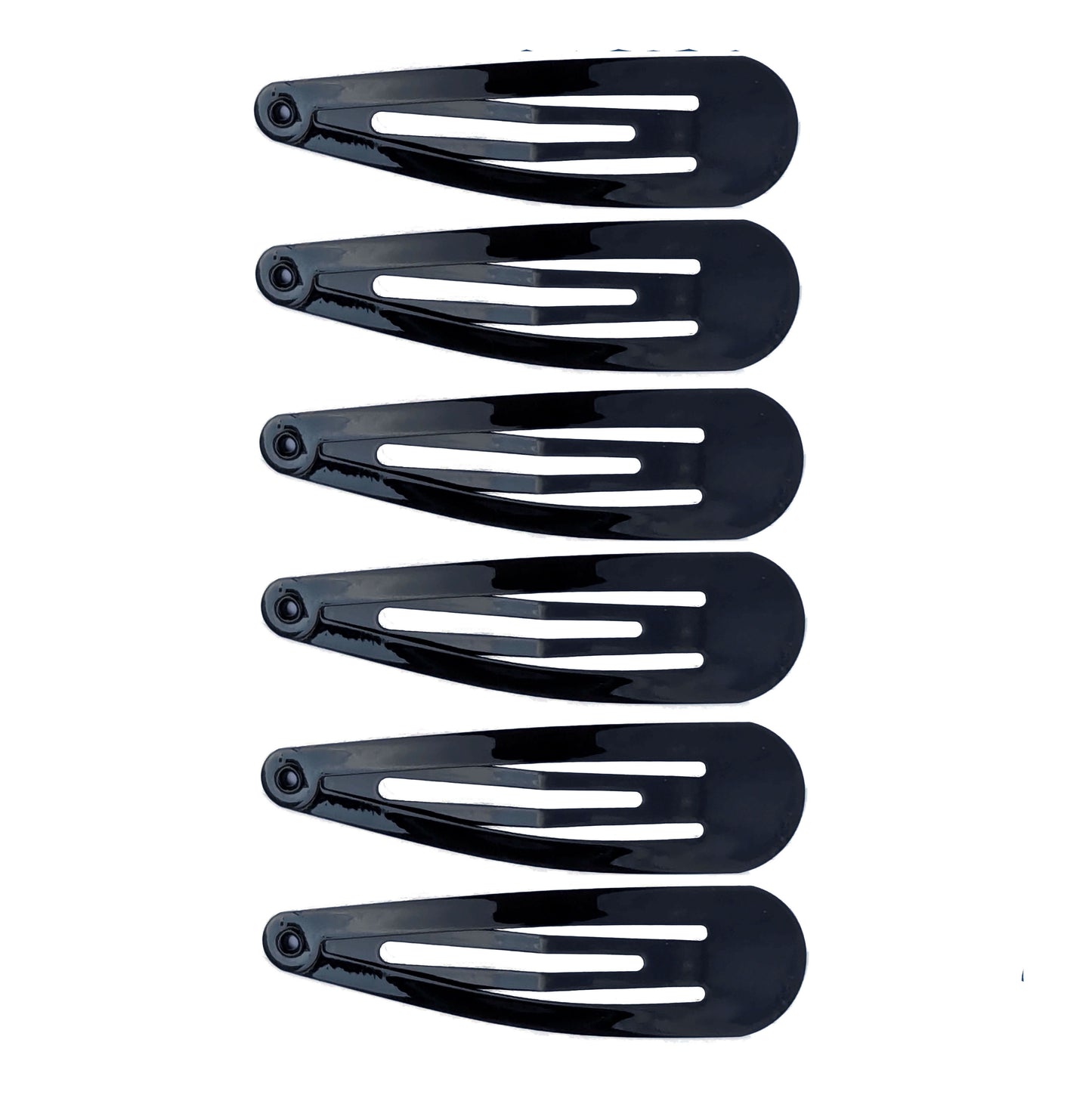 5cm Plain Black Painted Sleepies Snap Clips Hair Clips Slides School Work