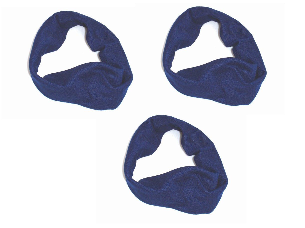 3 Wide Navy Blue Stretch Headband Hair Band Sports Dance Gym Training