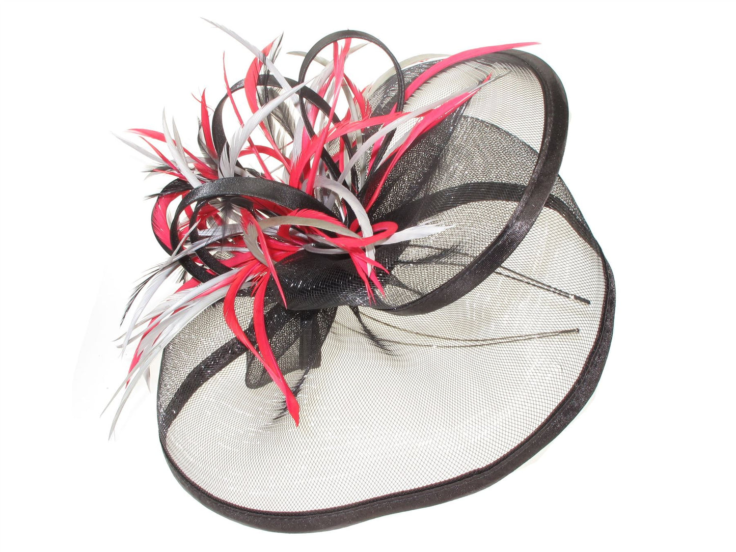 Black Red Grey Crinoline Head Band Hair Band Hat Fascinator Weddings Races