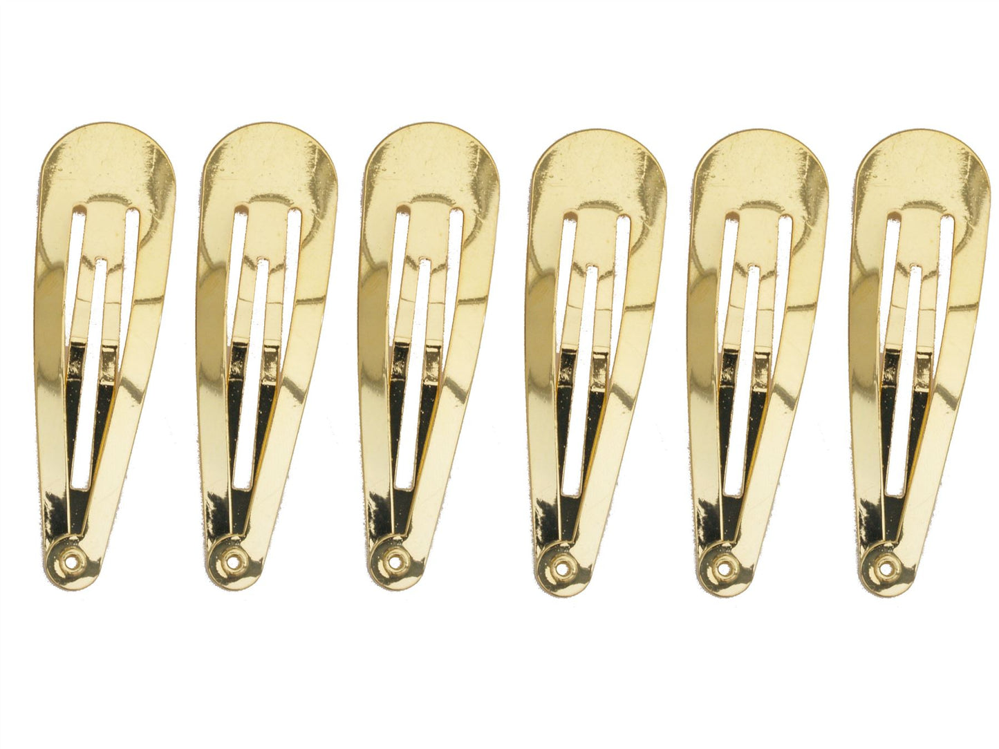 5cm Plain Gold Metal Sleepies Snap Clips Hair Clips Slides School Work