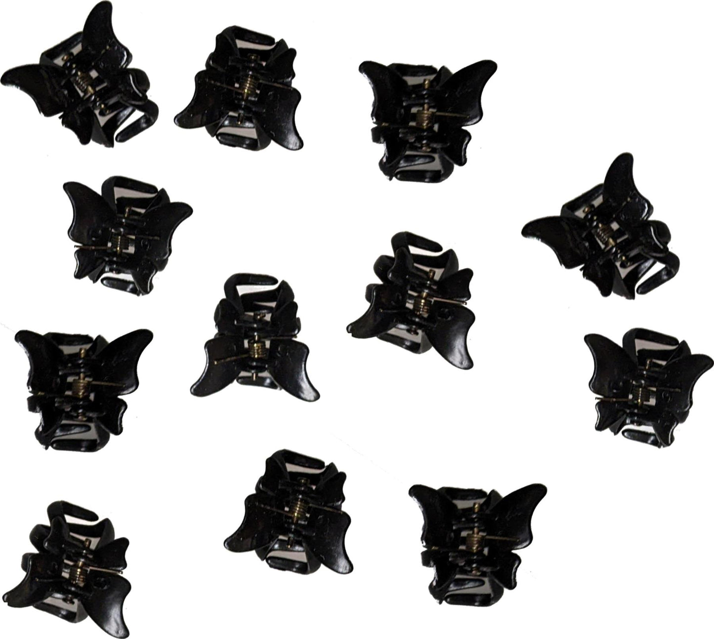 12 Black Mini Small Butterfly Hair Claw Clips Clamps