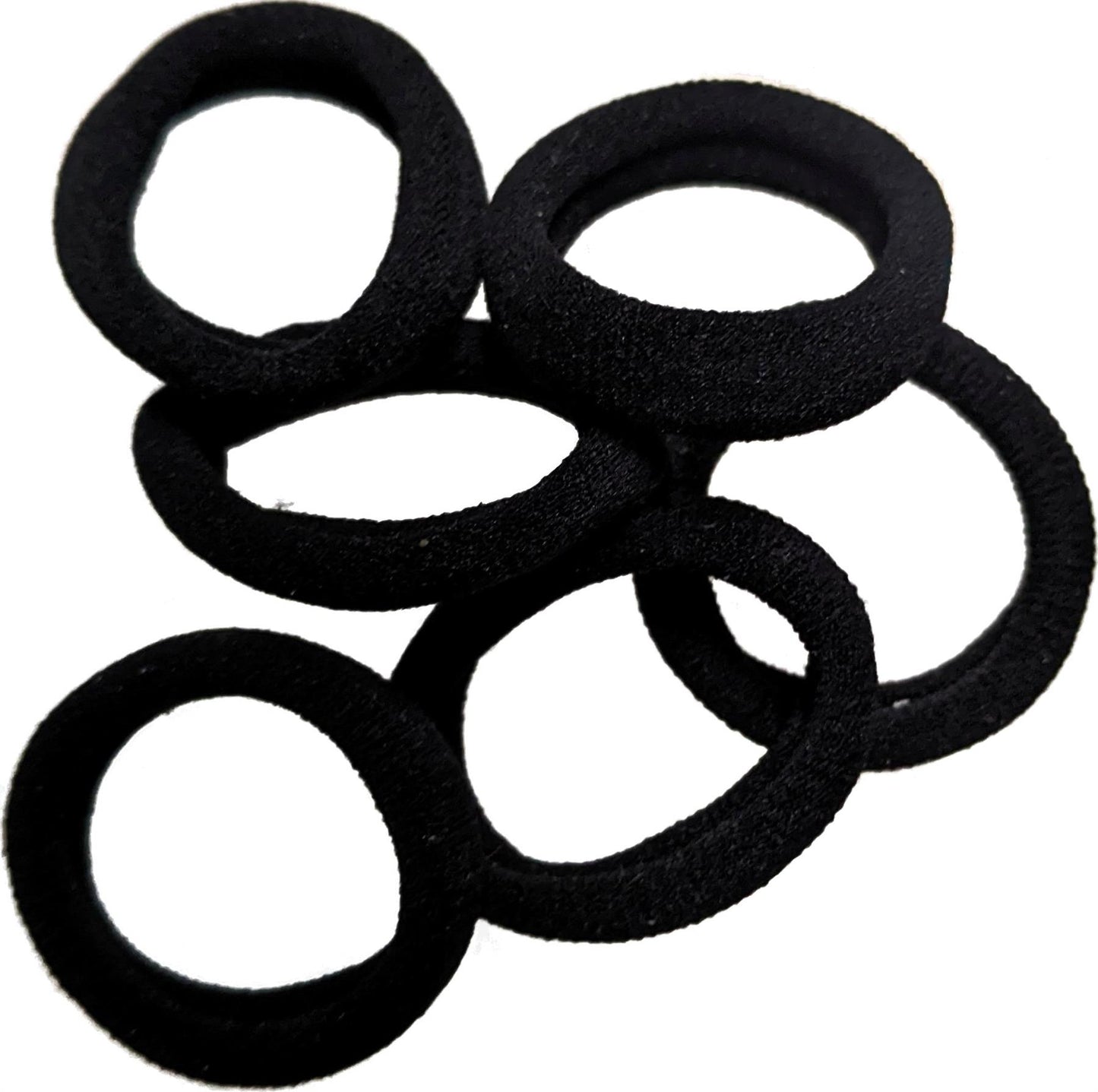 Mini Small Black Jersey Endless Snag Free Hair Bobbles Elastics
