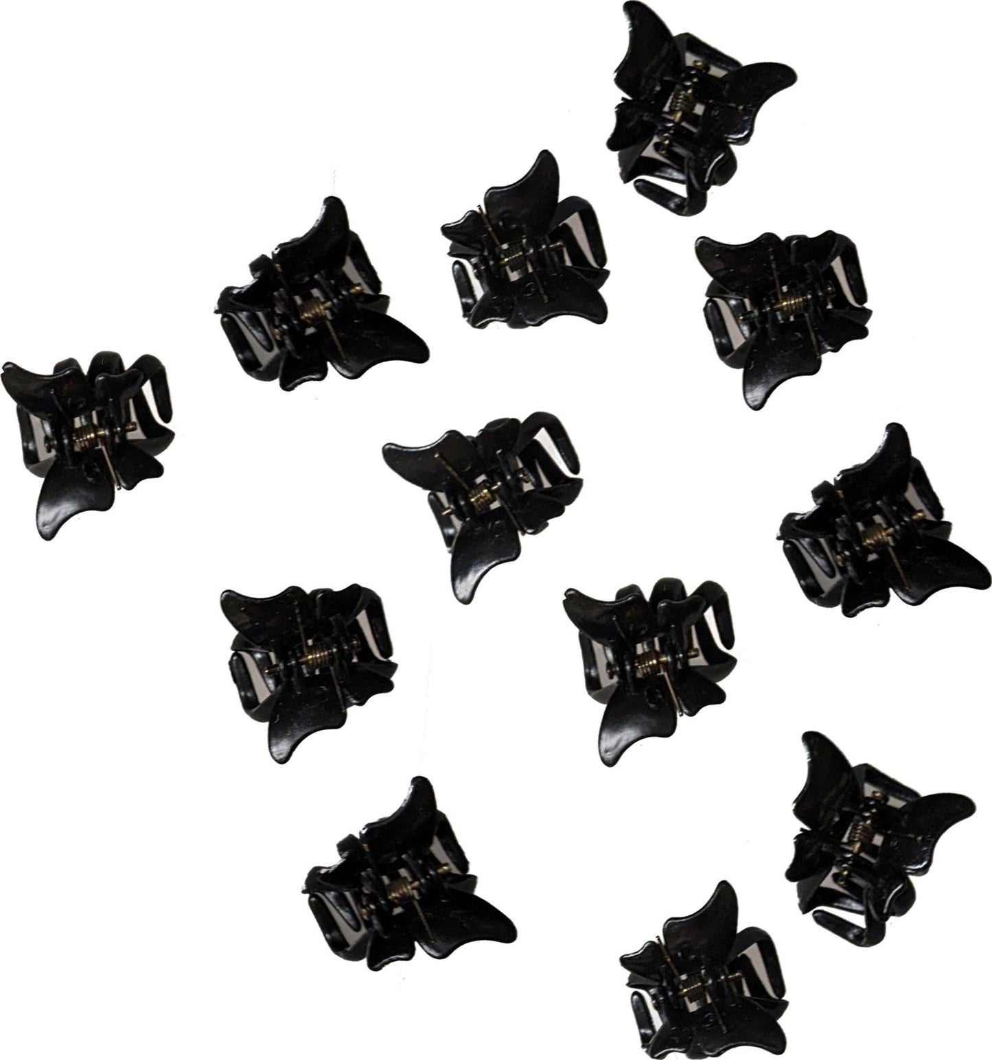 12 Black Mini Small Butterfly Hair Claw Clips Clamps