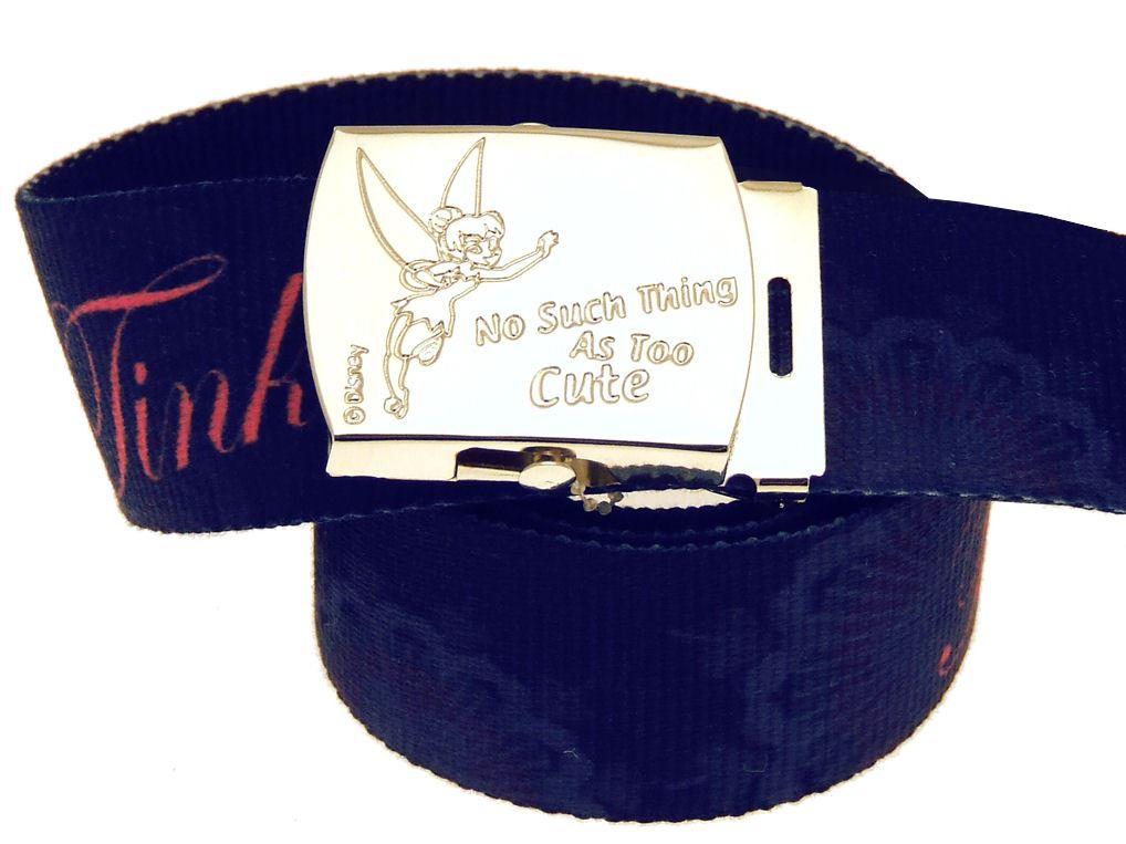 110cm Official Disney Tinkerbell Too Cute Adjustable Canvas Webbed Belt