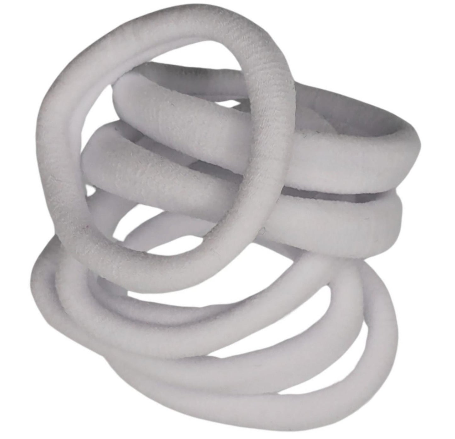 White Jersey Endless Snag Free Hair Bobbles Hair Elastics Hair Bands