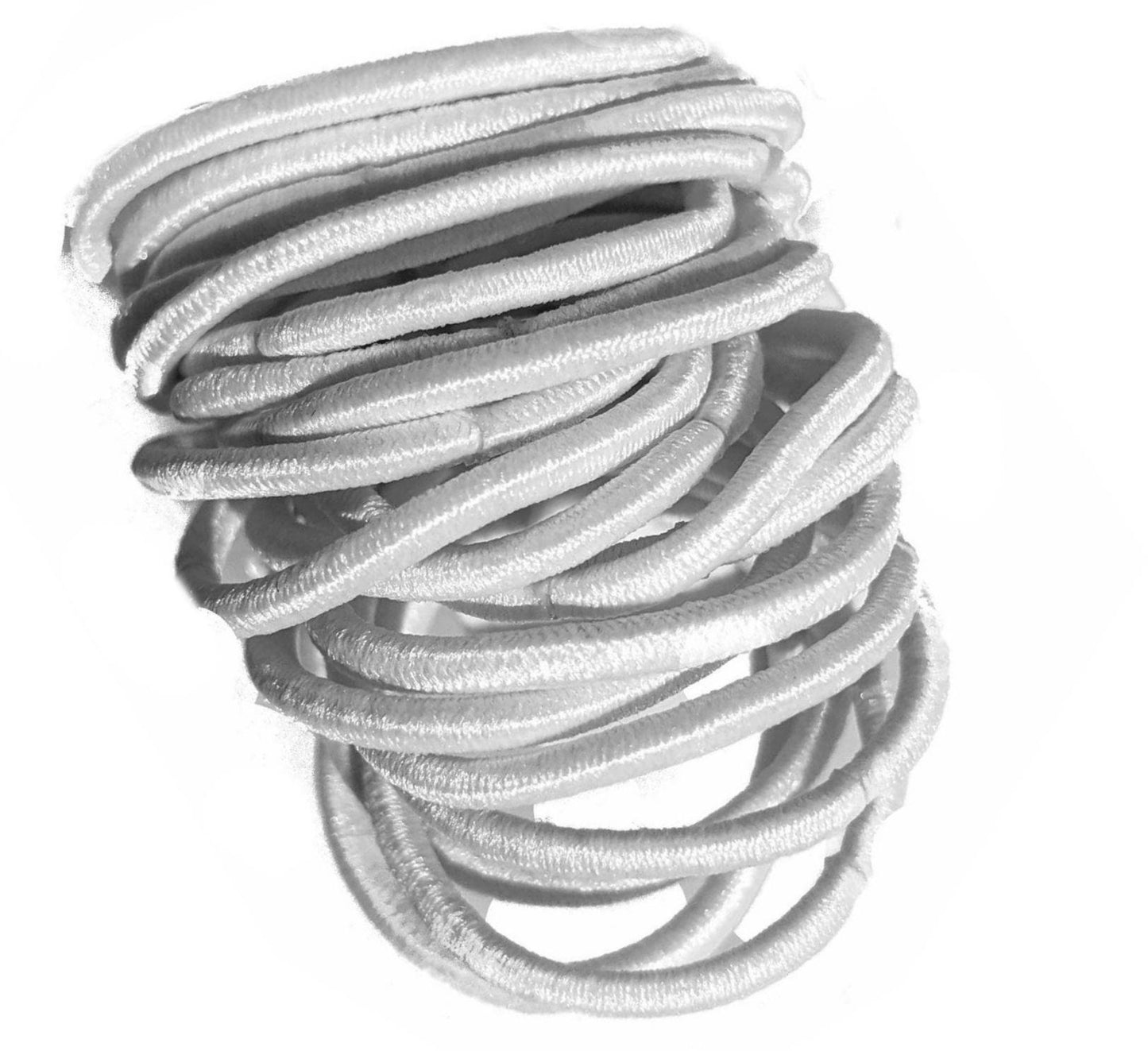 Small White Snag-Free Thin Hair Elastics Hair Bands Hair Bobbles