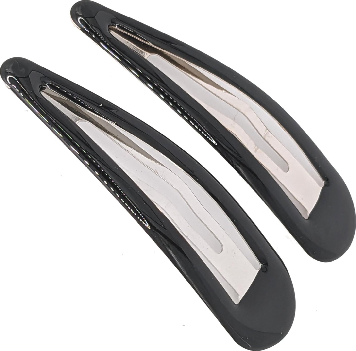 7cm Large Big Plain Black Bendies Sleepies Snap Clips Hair Clips Slides