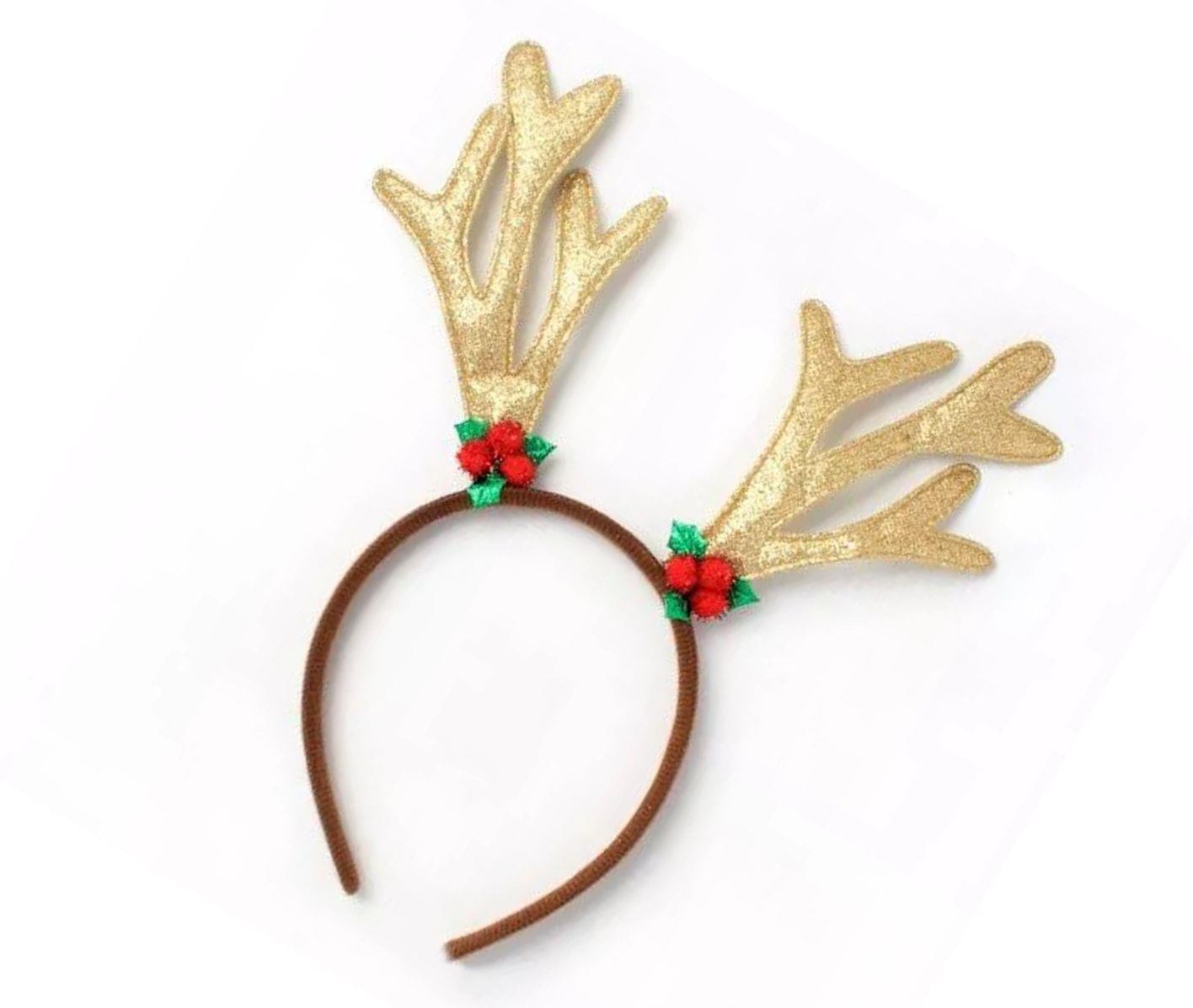 Christmas Reindeer Antlers Novelty Xmas Headband Hair Band Party Deeley Boppers
