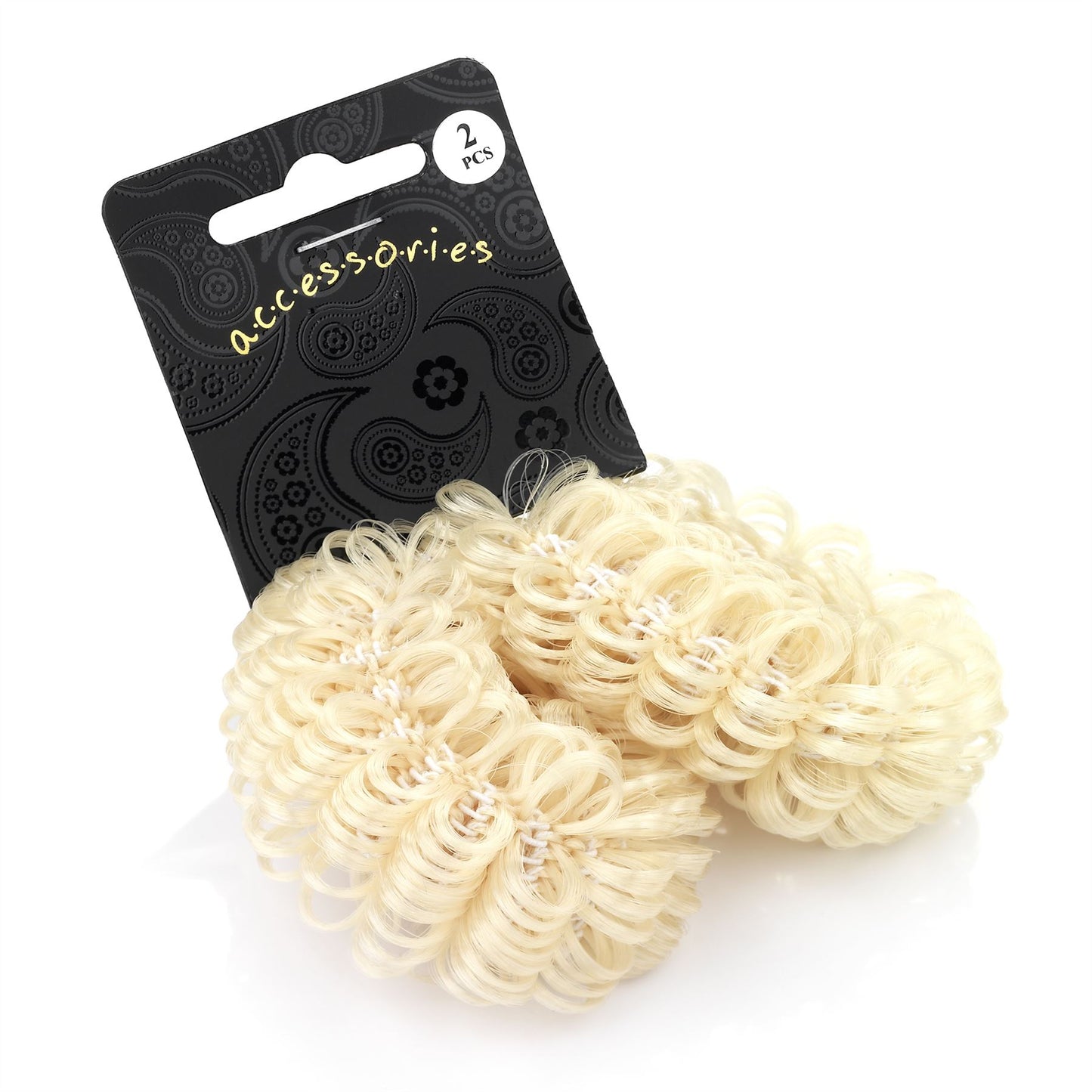 Blonde Imitation Hair Donut Ponio Scrunchies Endless Hair Elastics Bobbles