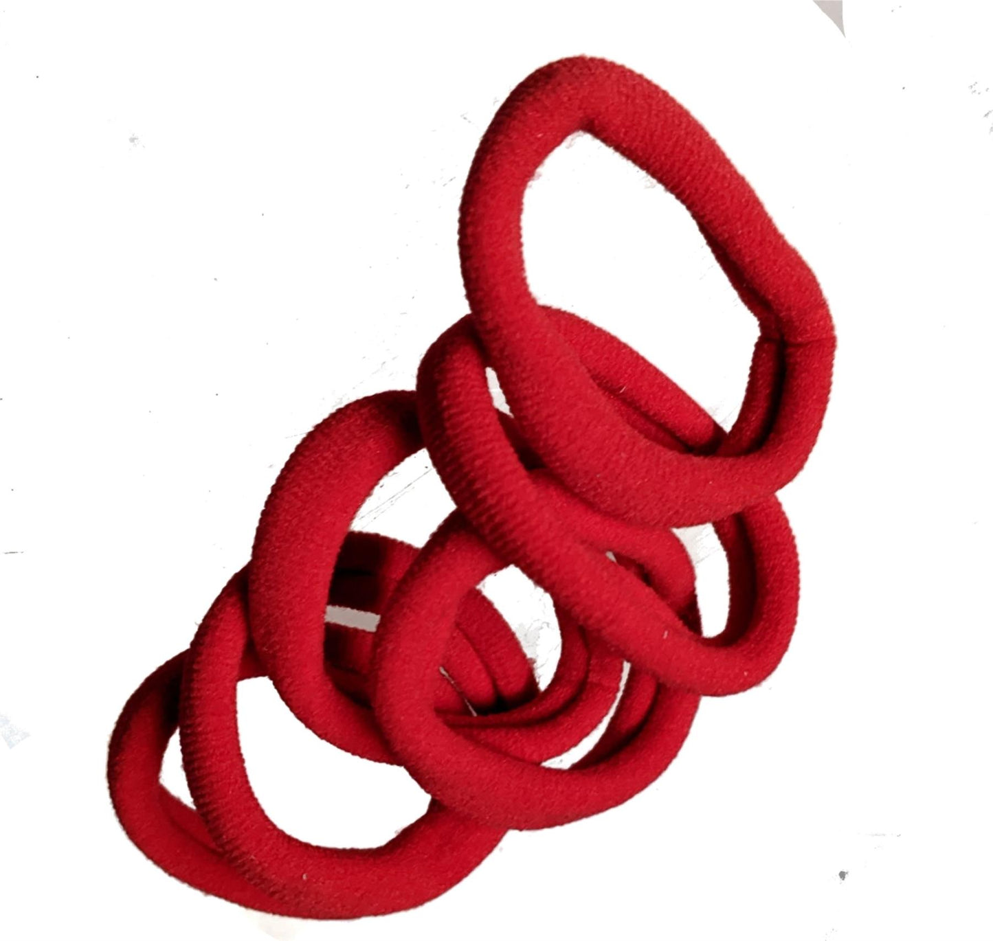 Red Jersey Endless Snag Free Hair Bobbles Hair Elastics Hair Bands