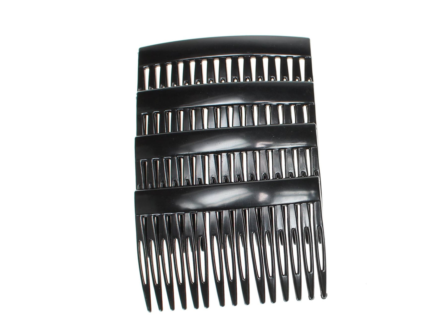 4 Pack 7cm Black Side Side Hair Combs Slides Clips