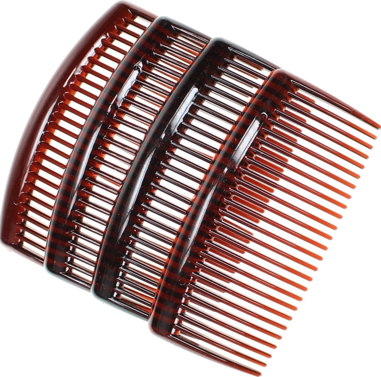 8 Pack 9cm Tort Brown Plain Side Hair Combs Slides Grips