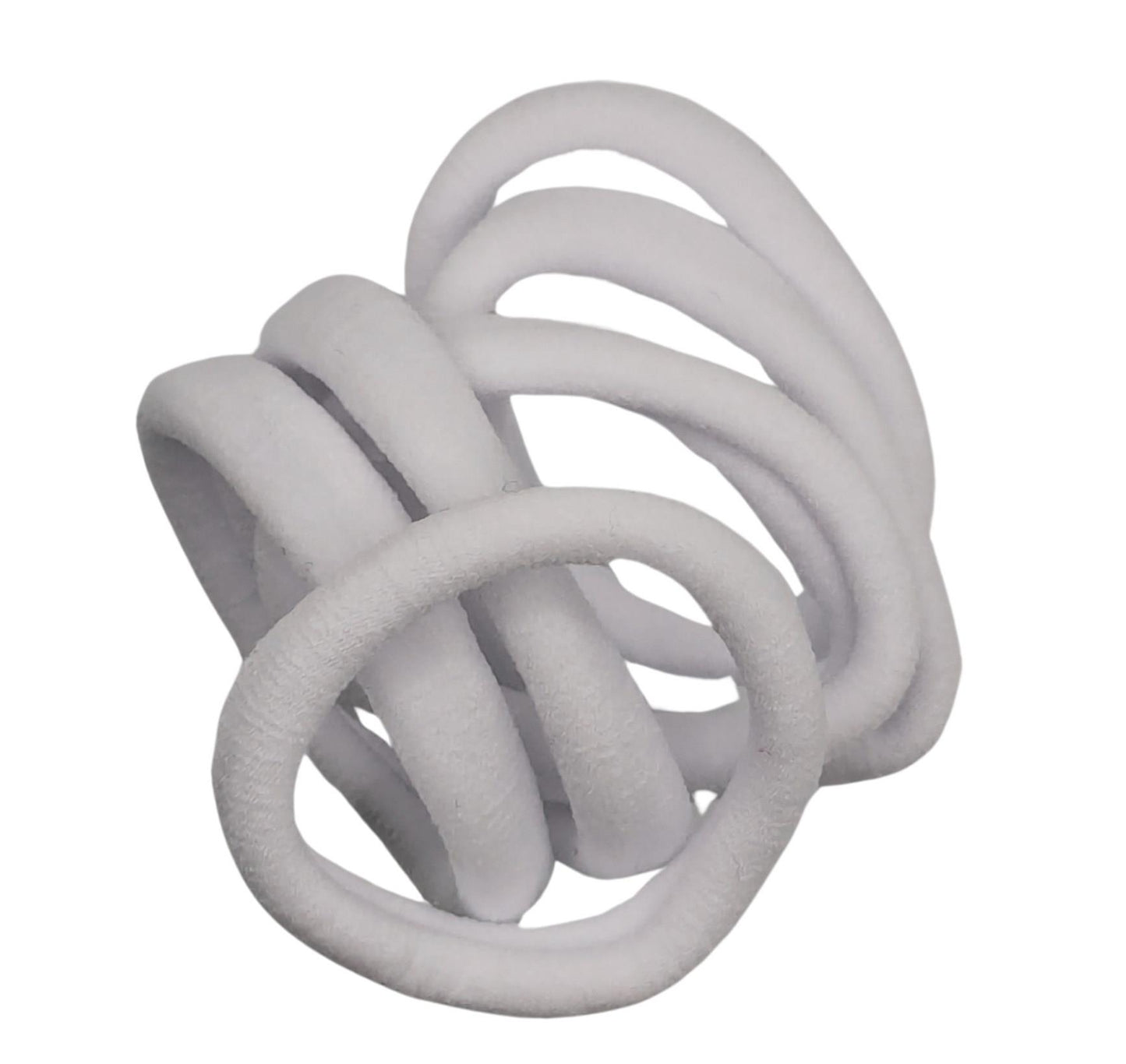 White Jersey Endless Snag Free Hair Bobbles Hair Elastics Hair Bands