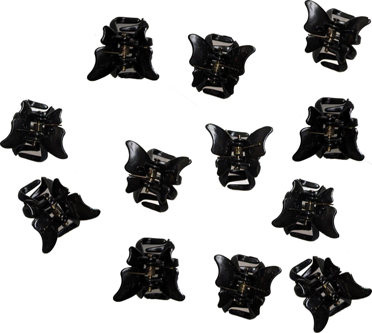 12 Black Mini Small Butterfly Hair Claw Clips Clamps