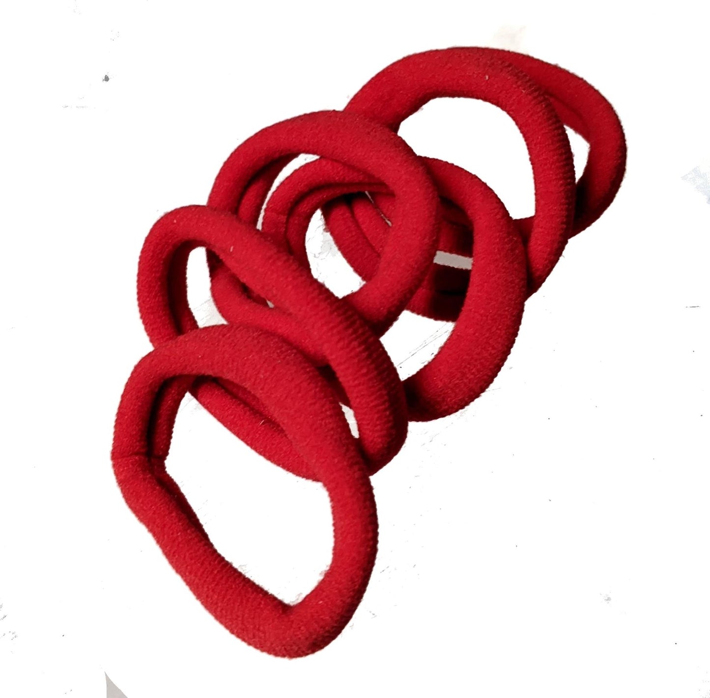 Red Jersey Endless Snag Free Hair Bobbles Hair Elastics Hair Bands