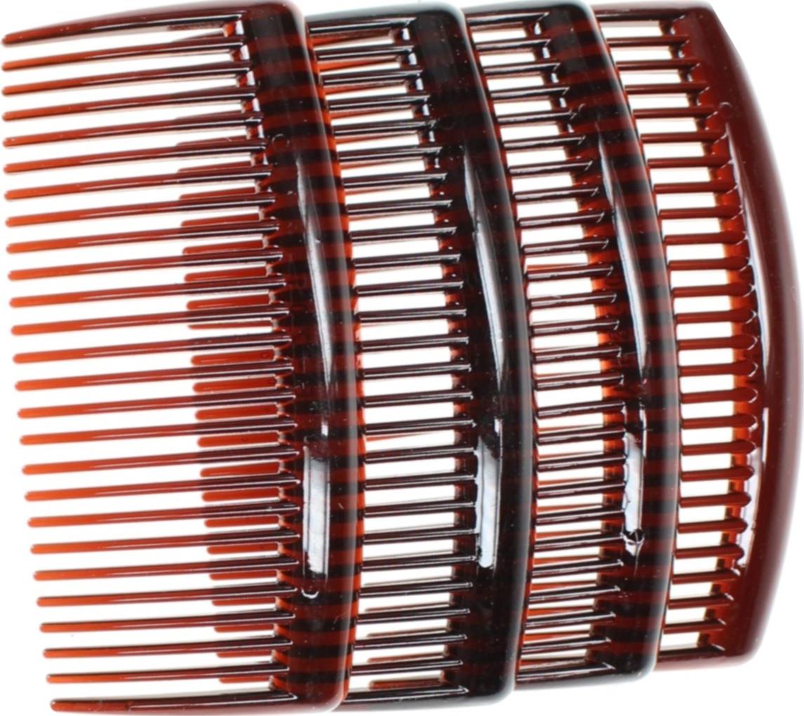 8 Pack 9cm Tort Brown Plain Side Hair Combs Slides Grips