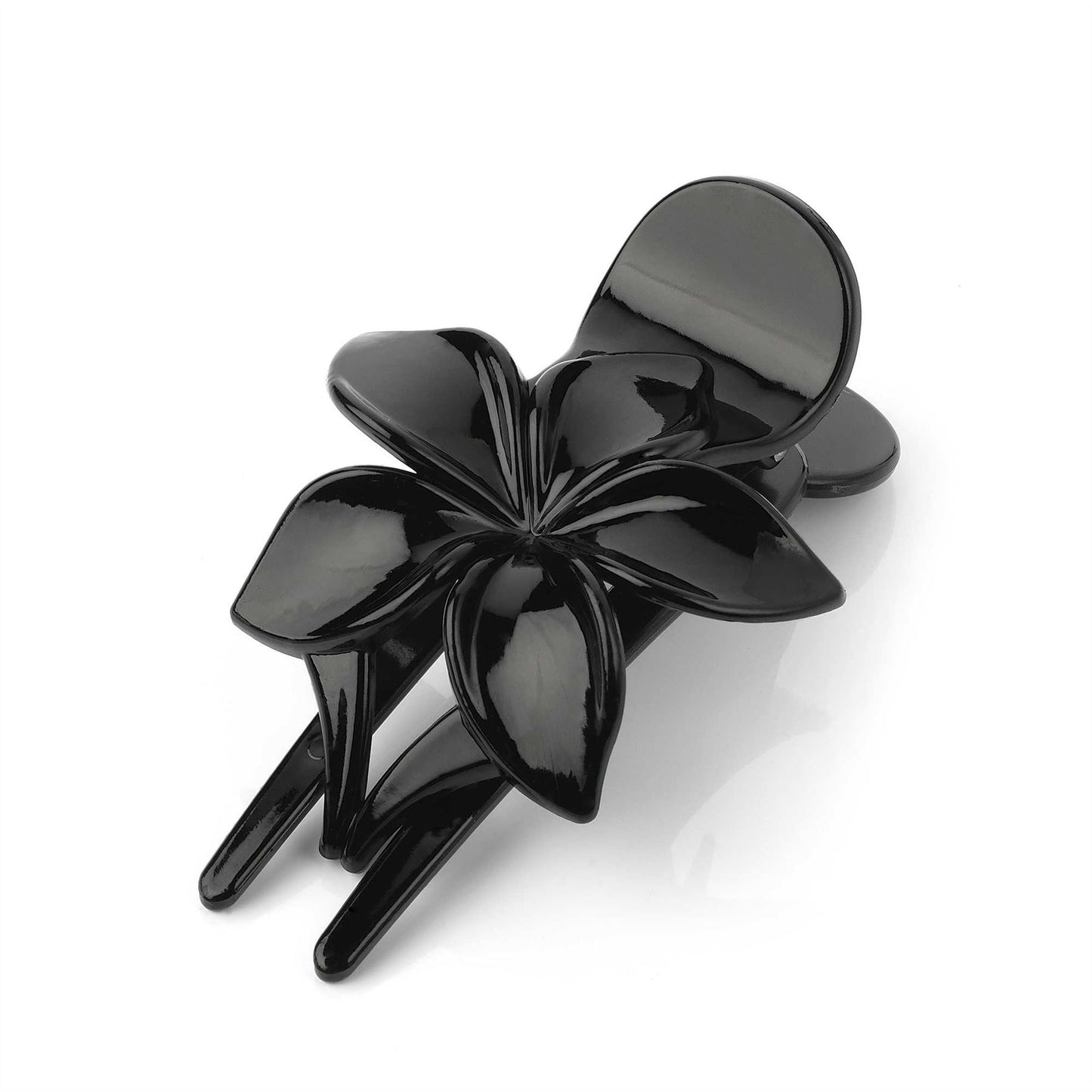8.5cm Black Flower k Hair Clip Comb Jaw Clamp Claw Slide