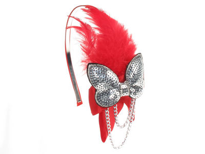Red Butterfly Fascinator Band