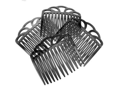 Black Open Topped Side Hair Combs