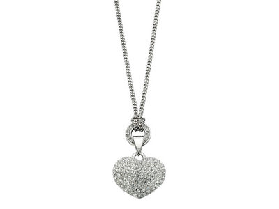 Fiorelli Crystal Heart Charm Necklace