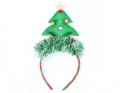 Glitter Christmas Tree Tinsel Party Headband