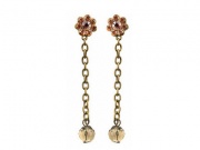 Bronze Flower Drop Earrings