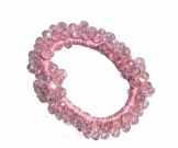 Pink Faceted Glass Bead Scrunchie Hair Bobble