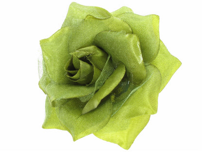 Green Rose Hair Flower Hair Clip Clamp Grip Fascinator Hair Slide Hair Grip