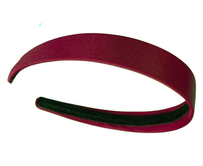 2.5cm (1") Burgundy Fabric Plastic Alice Hair Band Headband No Teeth