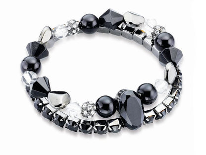 Fiorelli Black Double Row Multi Bead Bracelet