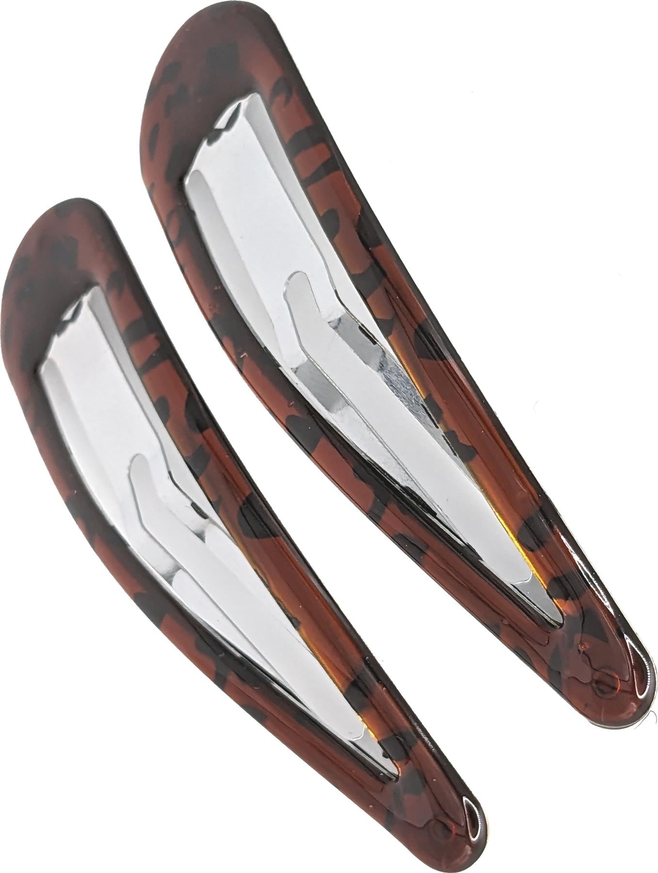9cm Large Plain Tort Brown Bendies Sleepies Snap Clips Hair Clips Slides