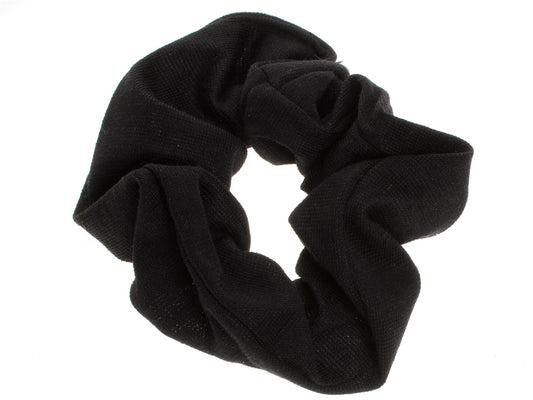 Black Jersey Style Hair Scrunchie Bobble Elastic Work Gym School