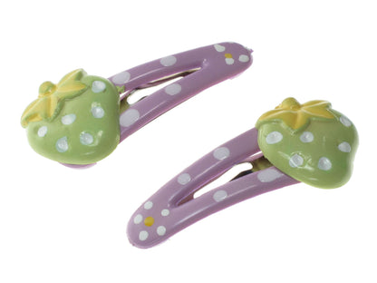 Yellow Lilac 3.5cm Mini Strawberry Hair Bendies Sleepies Snap Clips Slides