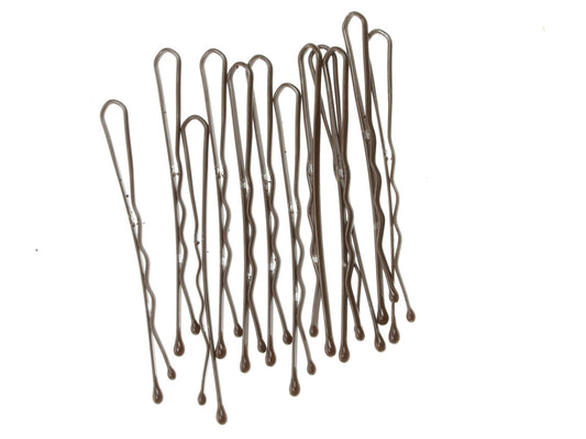 12 Brown Hair Grips Kirby Grips Hair Slides Clips Bobby Pins 4.5cm