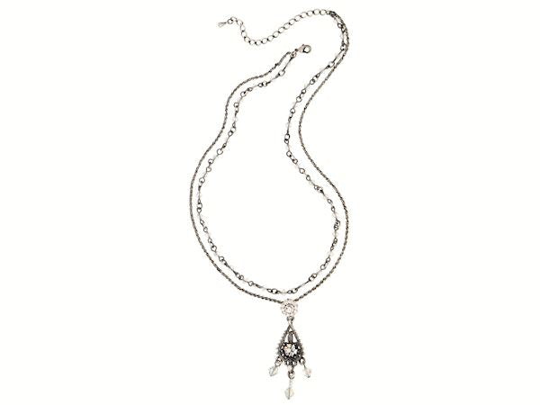 Clear Double Row Crystal Necklace Fashion Jewellery Ladies Women
