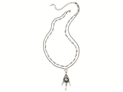 Clear Double Row Crystal Necklace Fashion Jewellery Ladies Women