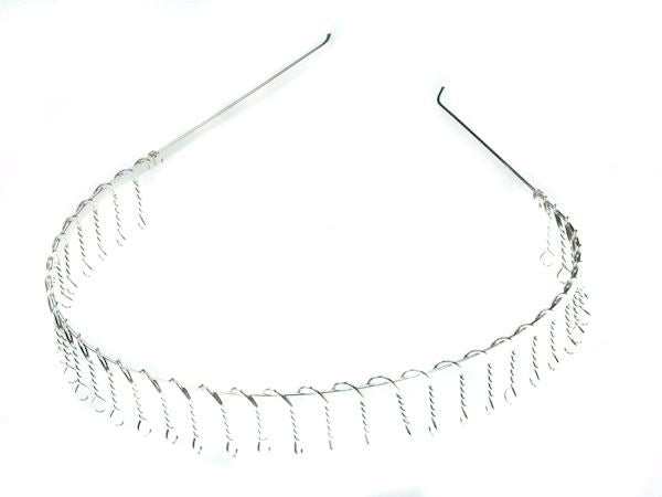 Unisex Silver Metal Wire Comb Teeth Headband Hair Band Football Gym Sports