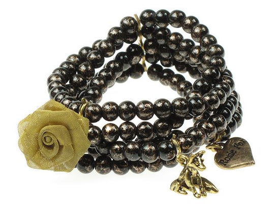 Bronze and Jet Cuff Bracelet