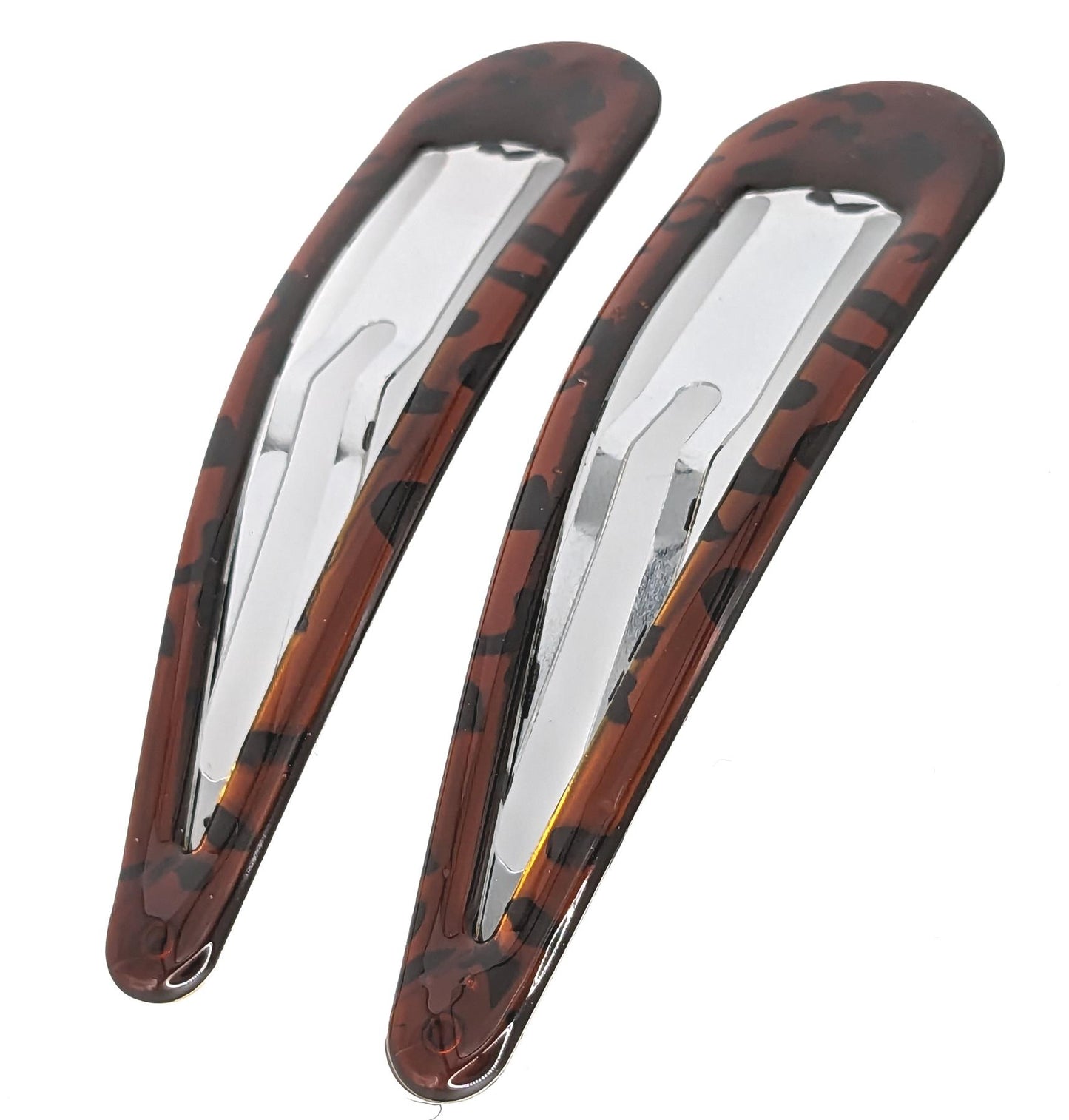 9cm Large Plain Tort Brown Bendies Sleepies Snap Clips Hair Clips Slides