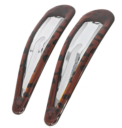 9cm Large Plain Tort Brown Bendies Sleepies Snap Clips Hair Clips Slides