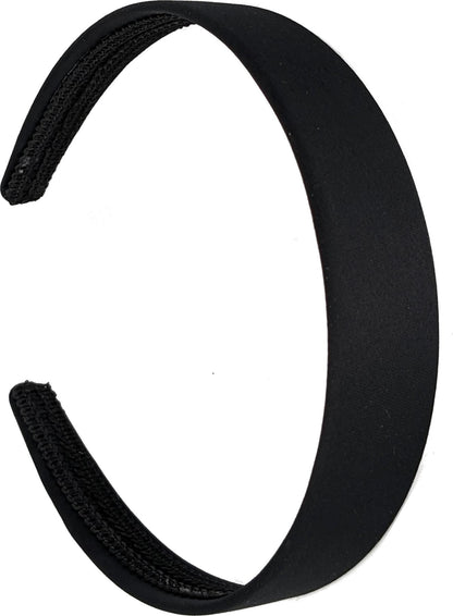 2.5cm (1") Black Matte Satin Covered Plastic Alice Hair Band Headband No Teeth