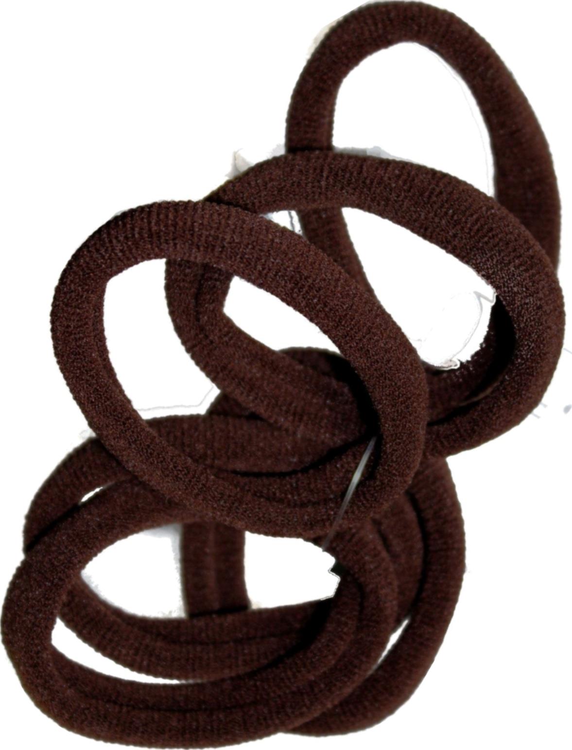 Dark Brown Jersey Endless Snag Free Hair Bobbles Hair Elastics Hair Bands