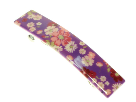 Purple Ditsy Floral French Clip Barrette