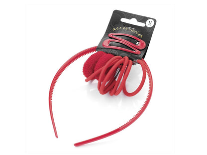 Red School Snap Clip Headband Hair Band Bandeau Elastic Bobbles