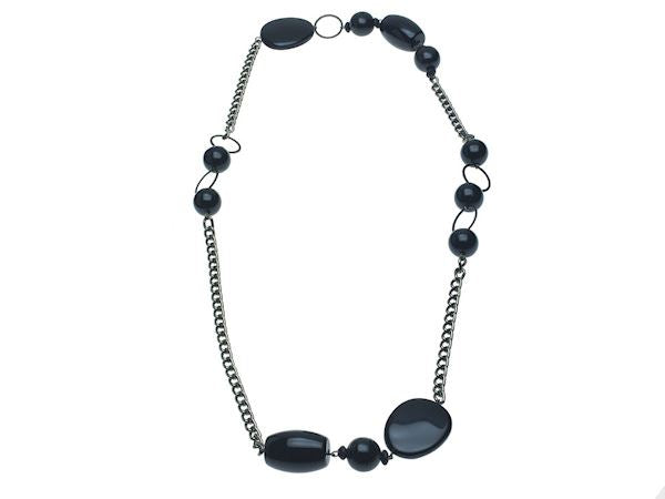 Women Chunky Black Bead Necklace Fashion Jewellery Ladies Women