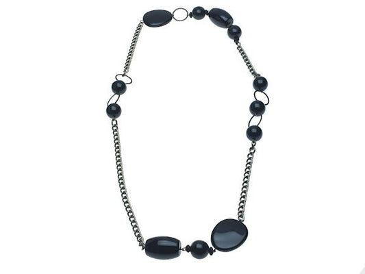 Women Chunky Black Bead Necklace Fashion Jewellery Ladies Women