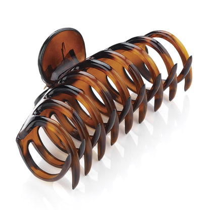 9cm Brown Round Plastic Sausage Hair Claw Clip Clamp Hair Accessory